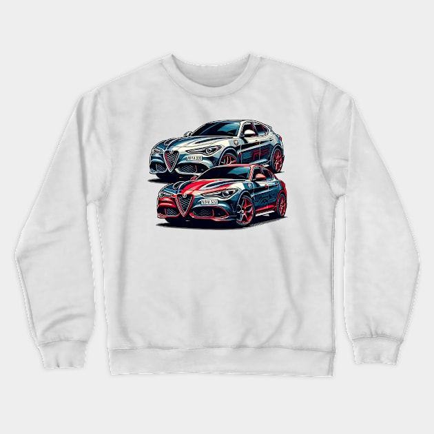 Alfa Romeo Stelvio Crewneck Sweatshirt by Vehicles-Art